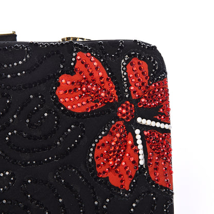 Judith Leiber Fabric Crystal Flower Clutch Black 12 of 17