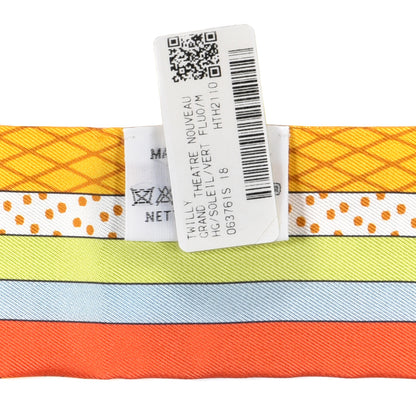 Hermes Silk Twilly Grand Theatre Nouveau Soleil Vert Fluo Multicolor 4 of 4