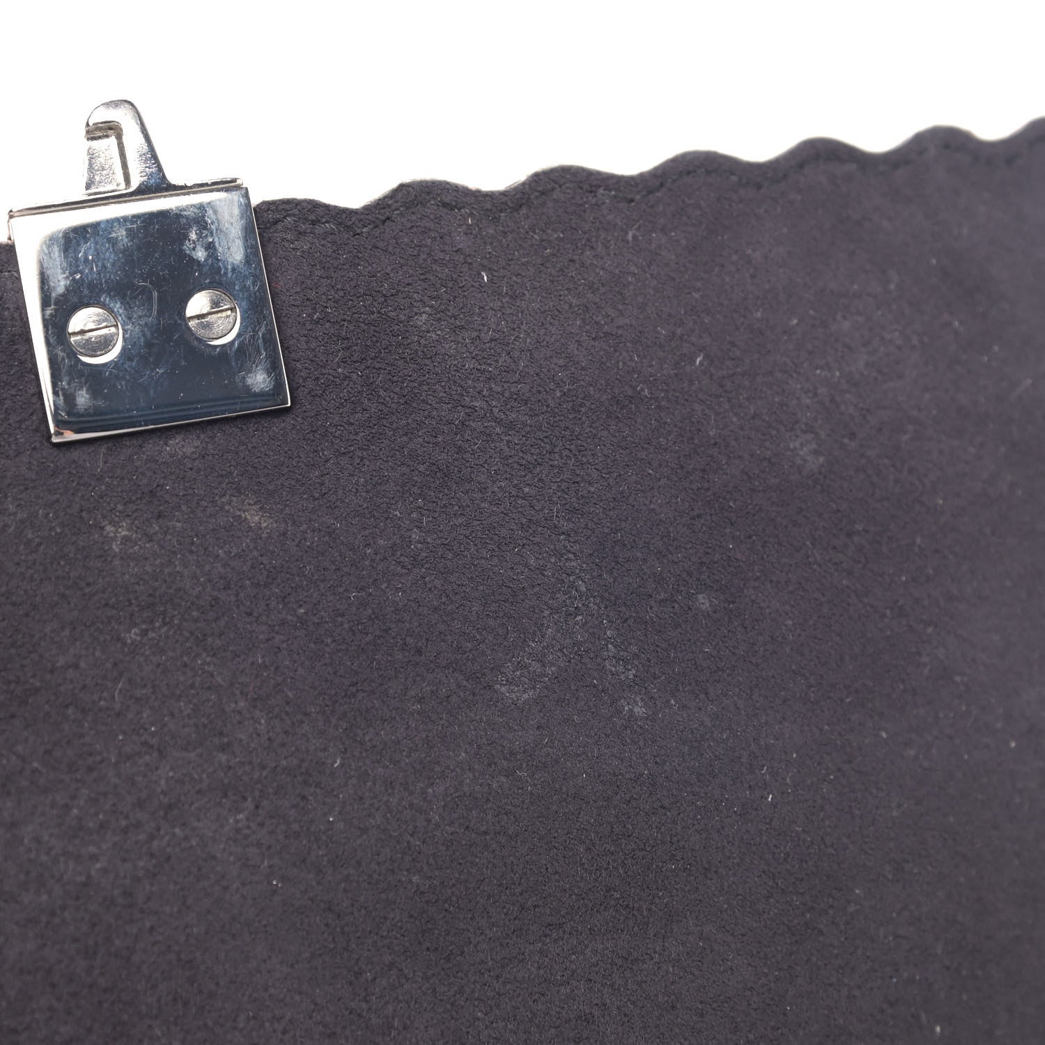 Fendi Vitello Liberty Fun Fair Embossed Scalloped Small Kan I Shoulder Bag Black Multicolor 6 of 10