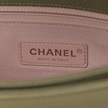 Chanel Grained Calfskin Quilted Small Cuba Top Handle Flap Khaki 6 of 9