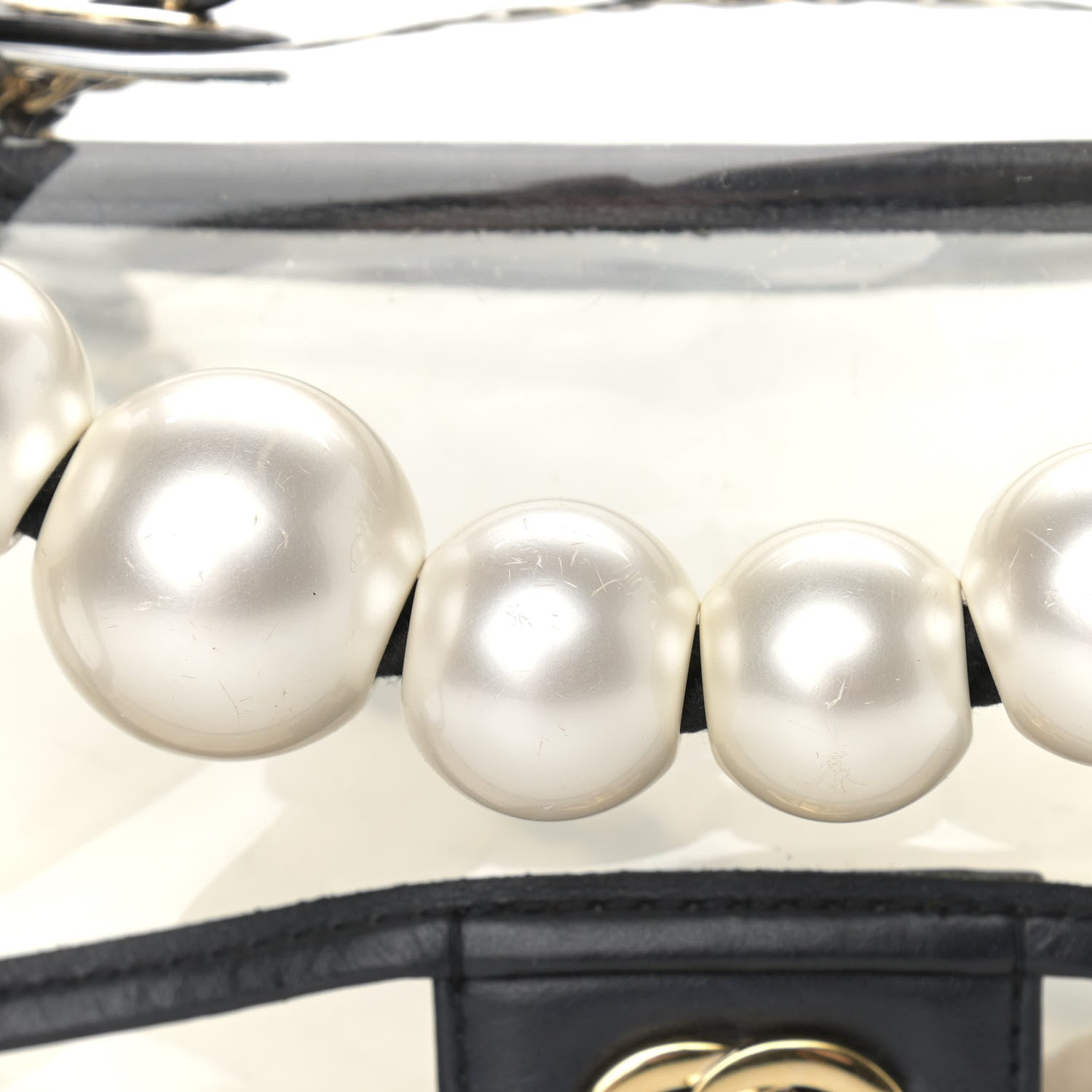Chanel Lambskin PVC Sand By The Sea Flap With Pearl Strap Black 9 of 12