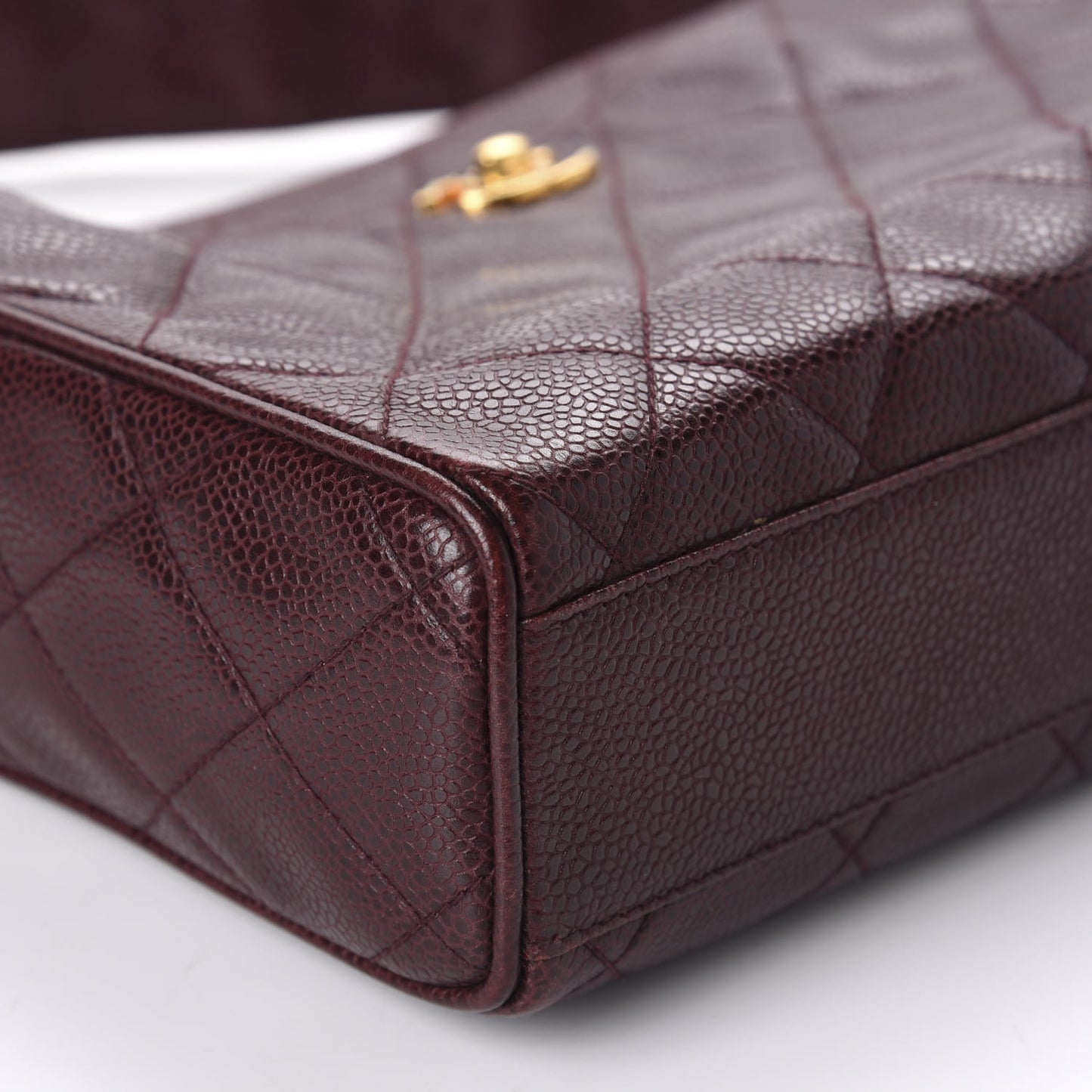 Caviar Quilted Camera Case Burgundy