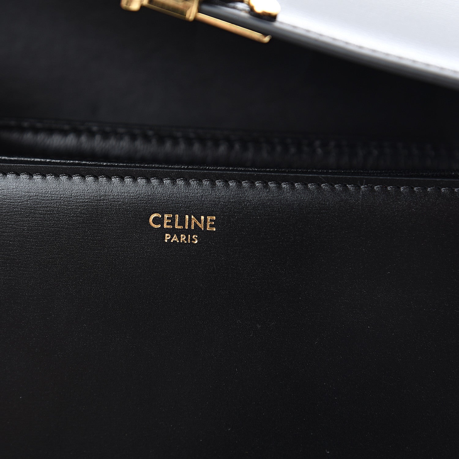 Celine Shiny Calfskin Medium Triomphe Black 6 of 8