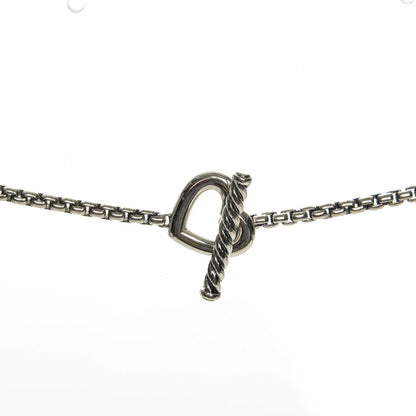 David Yurman Sterling Silver Cable Heart Chain Necklace 5 of 7
