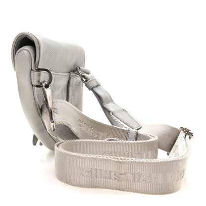 Christian Dior Grained Calfskin Mens Mini Saddle Bag Gray 3 of 11
