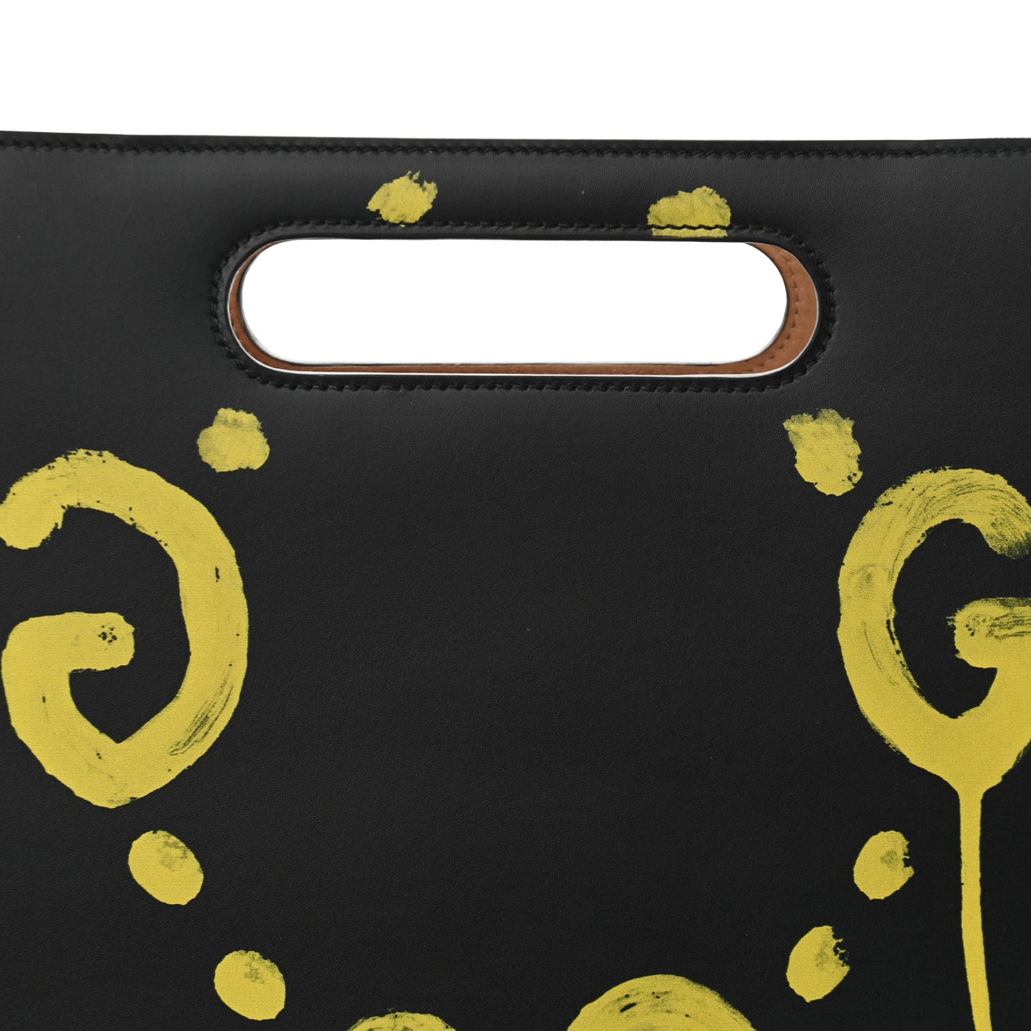 Calfskin GucciGhost Real Large XL Tote Black Yellow