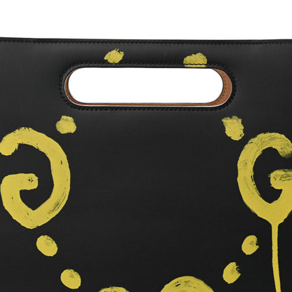 Gucci Calfskin GucciGhost Real Large XL Tote Black Yellow 7 of 9