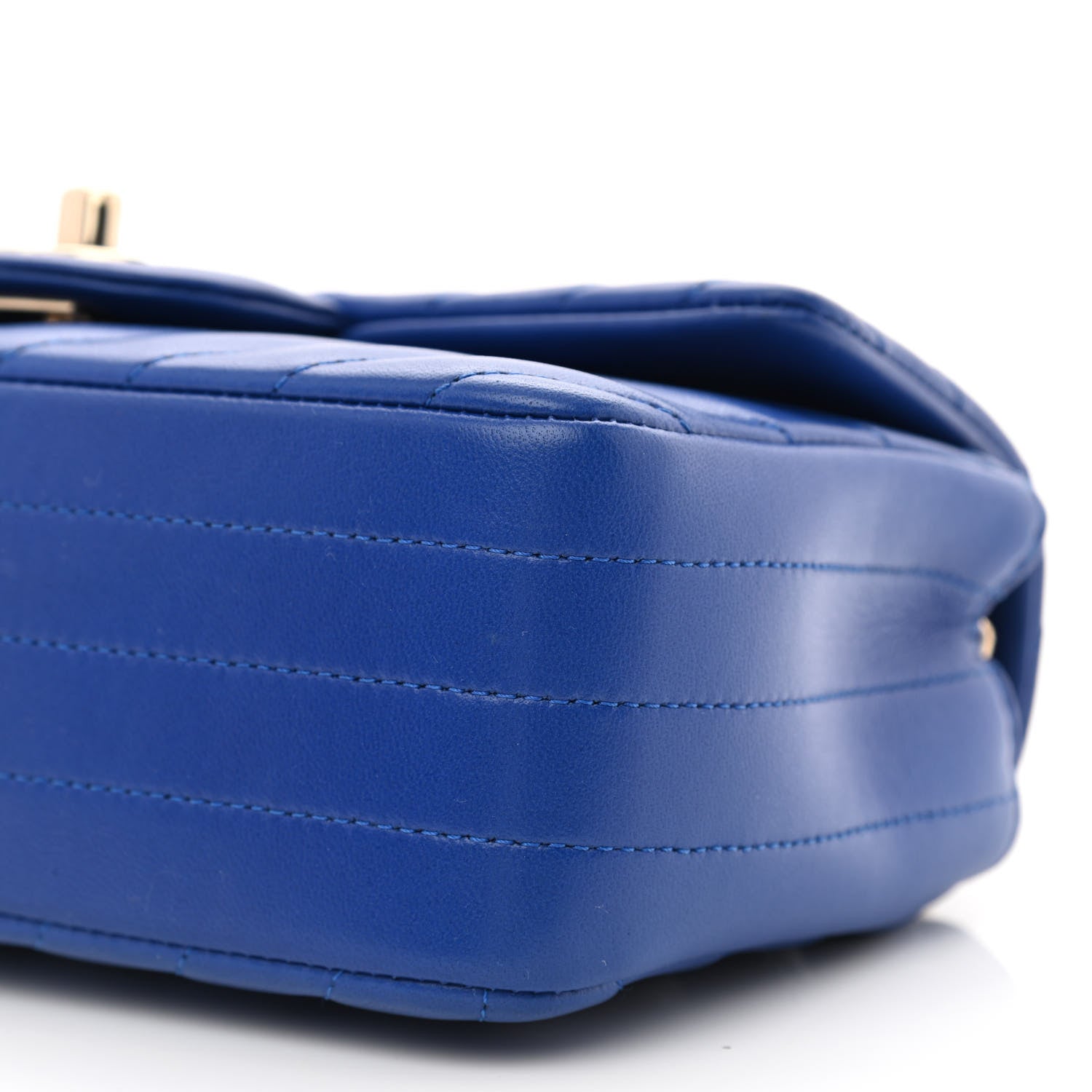 Chanel Lambskin Chevron Quilted Mini Rectangular Flap Blue 9 of 9