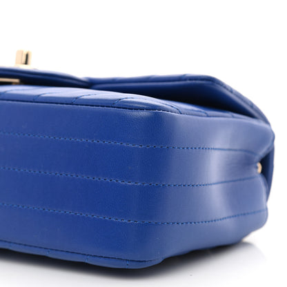 Chanel Lambskin Chevron Quilted Mini Rectangular Flap Blue 9 of 9