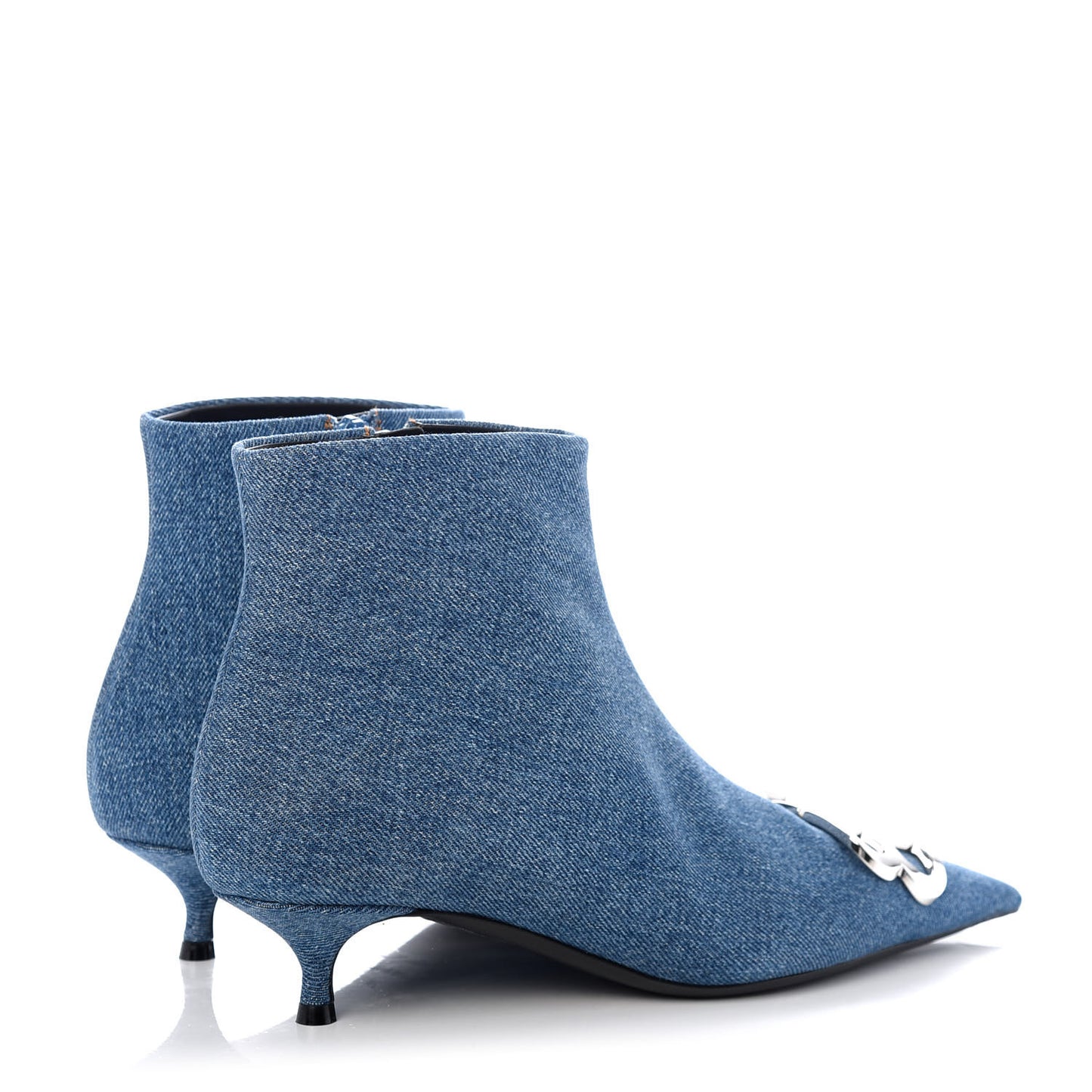 Denim BB Pointy Toe Ankle Booties 39 Light Bleu