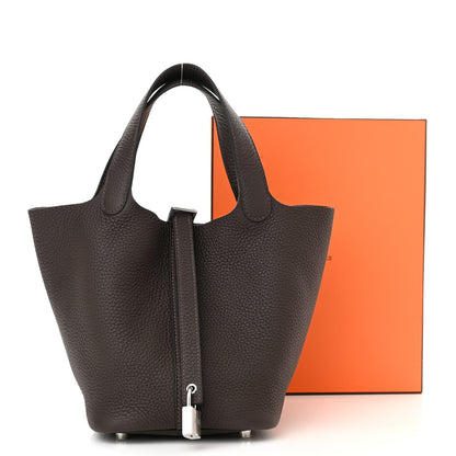 Hermes Taurillon Clemence Picotin Lock 18 PM Macassar 11 of 11