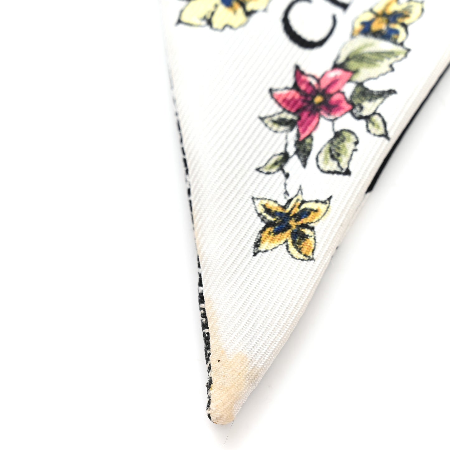 Silk Twill D-Floral Mitzah Scarf Black White Multicolor