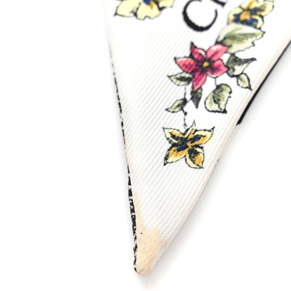 Christian Dior Silk Twill D-Floral Mitzah Scarf Black White Multicolor 4 of 4