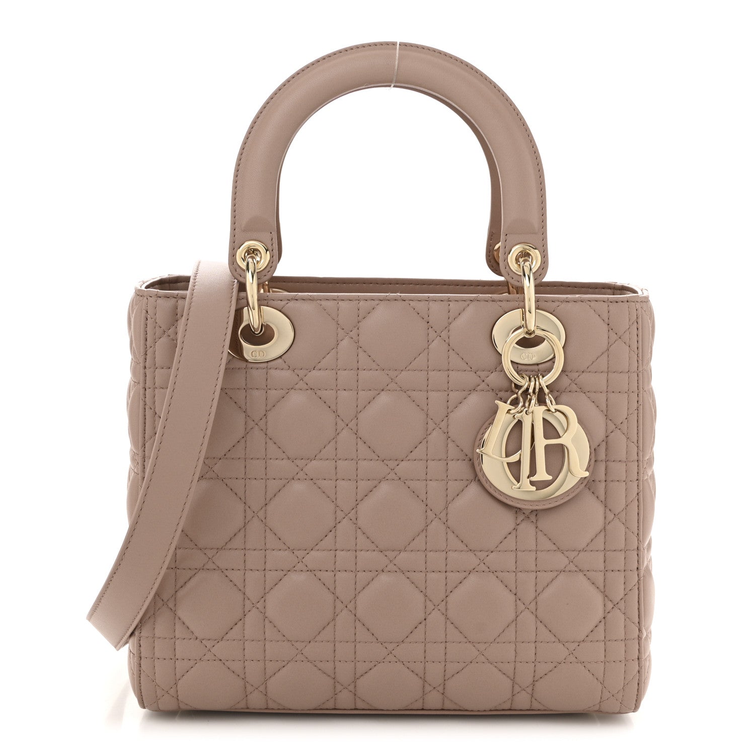 Christian Dior Lambskin Cannage Medium Lady Dior Bois de Rose 1 of 10