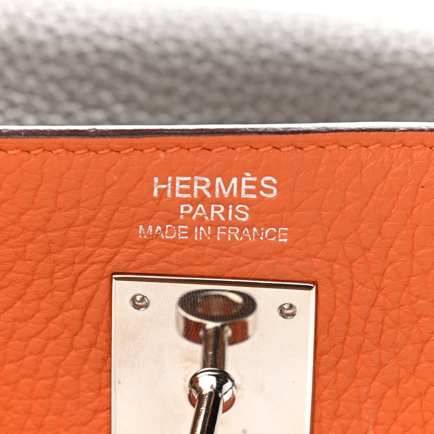 Hermes Taurillon Clemence Arlequin Kelly Retourne 35 Orange Sanguine Gold Bleu Lin Bleu Hydra Etain 6 of 17
