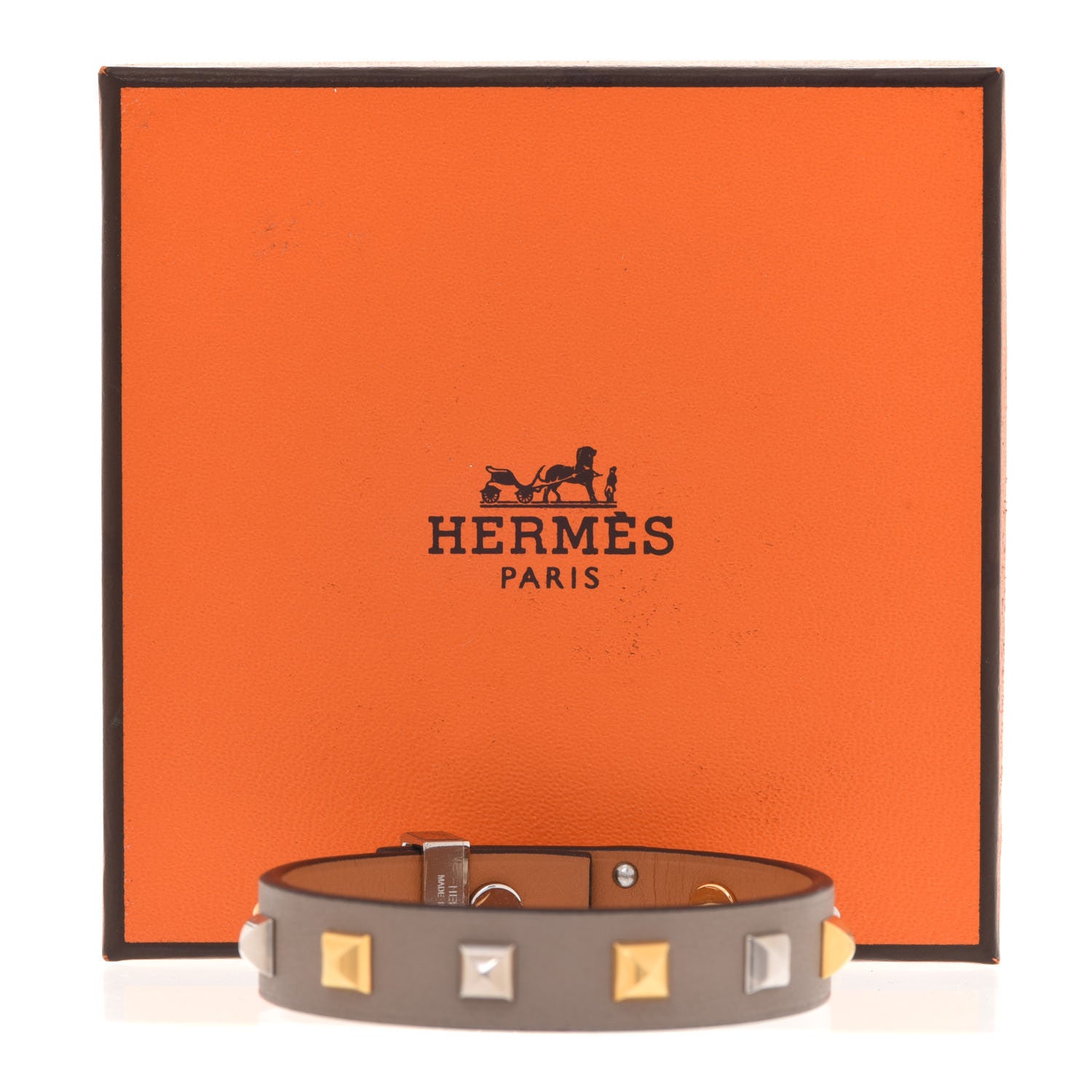 Hermes Swift Mini Dog Clous Carres Bracelet T1 Gris Asphalte 7 of 7