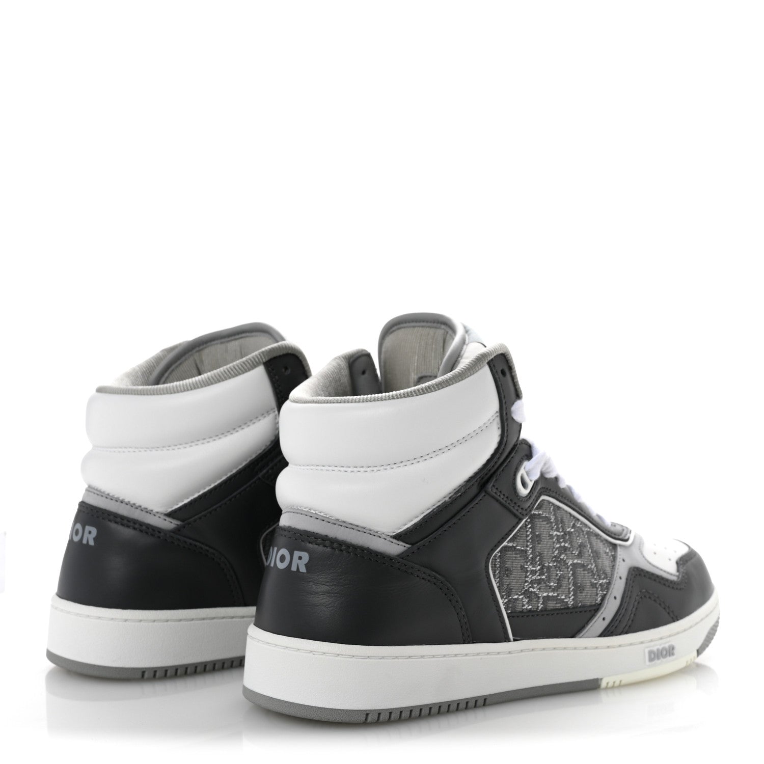 Christian Dior Smooth Calfskin Jacquard Oblique Mens B27 High Top Sneakers 40 Grey 5 of 10