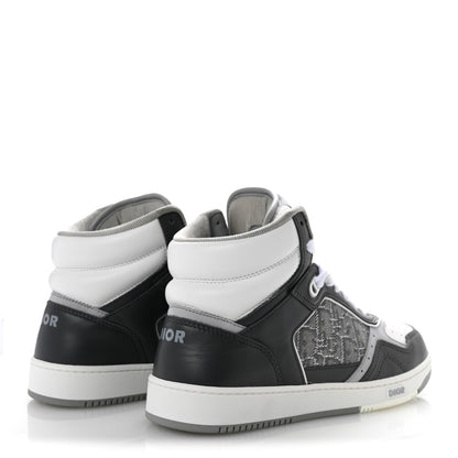 Christian Dior Smooth Calfskin Jacquard Oblique Mens B27 High Top Sneakers 40 Grey 5 of 10