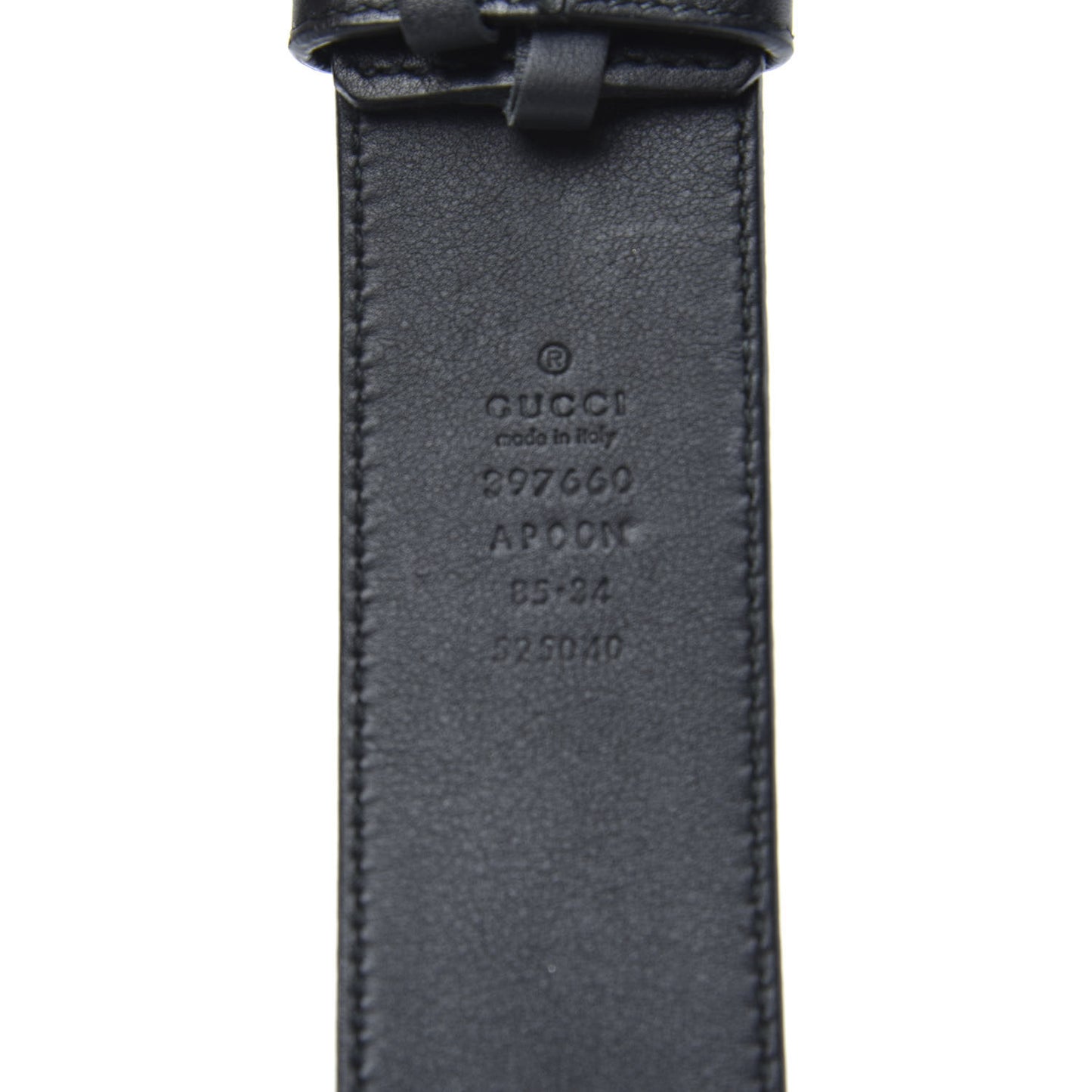 Moon Calfskin Nickel Double G 40mm Belt 85 34 Black