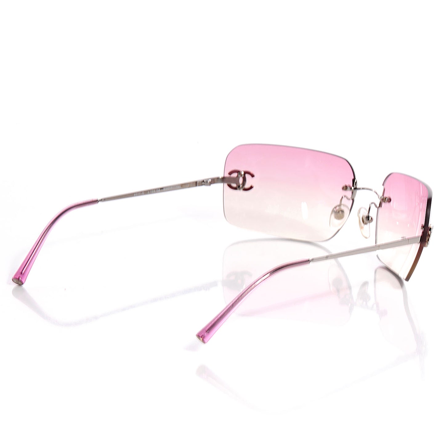 Metal Crystal CC Logo Sunglasses 4017-D Pink