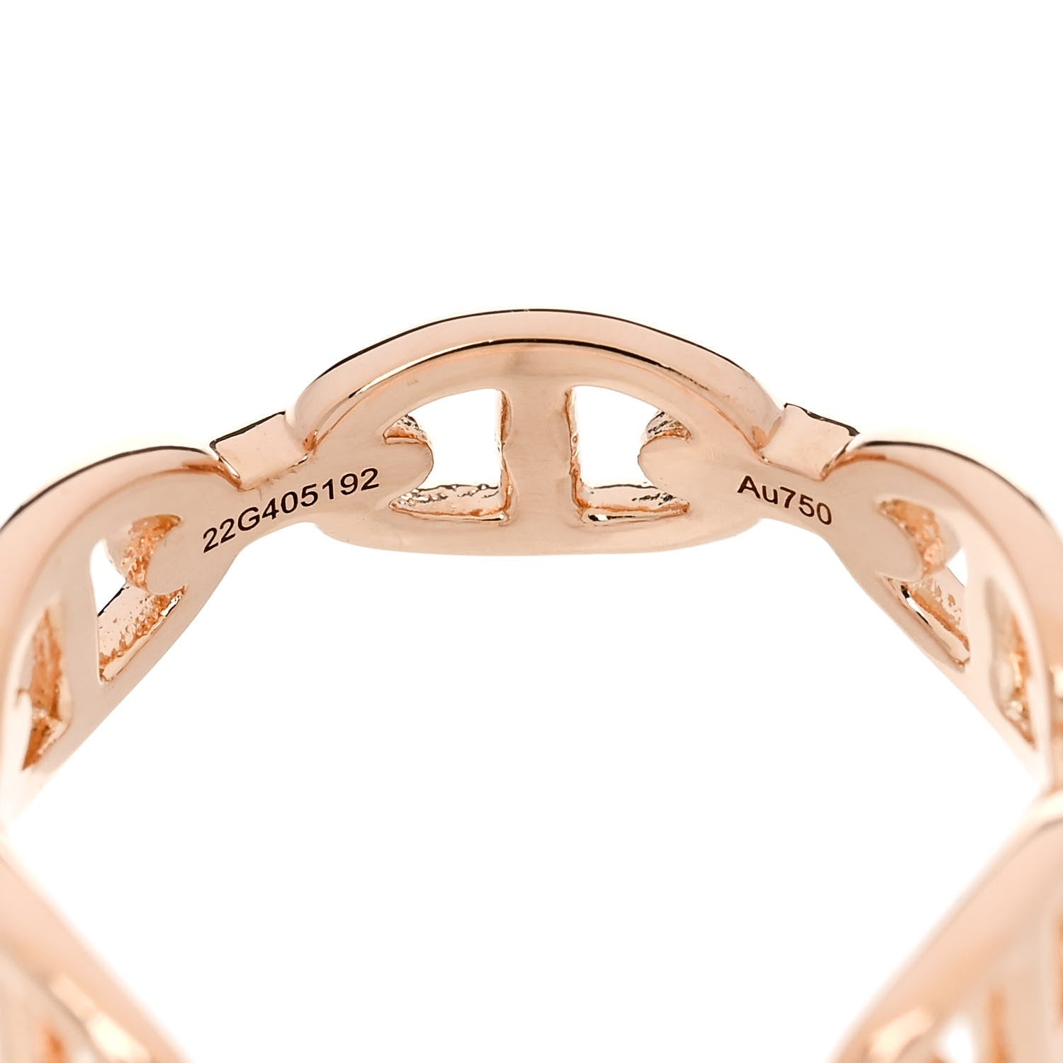 Hermes 18K Rose Gold PM Chaine d'Ancre Enchainee Ring 55 7.25 6 of 6