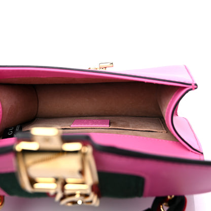 Gucci Vitello Fontanella Web Mini Sylvie Chain Shoulder Bag Pink Tropical Flower 5 of 12