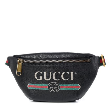Gucci Grained Calfskin Small Logo Belt Bag Black 1 of 10