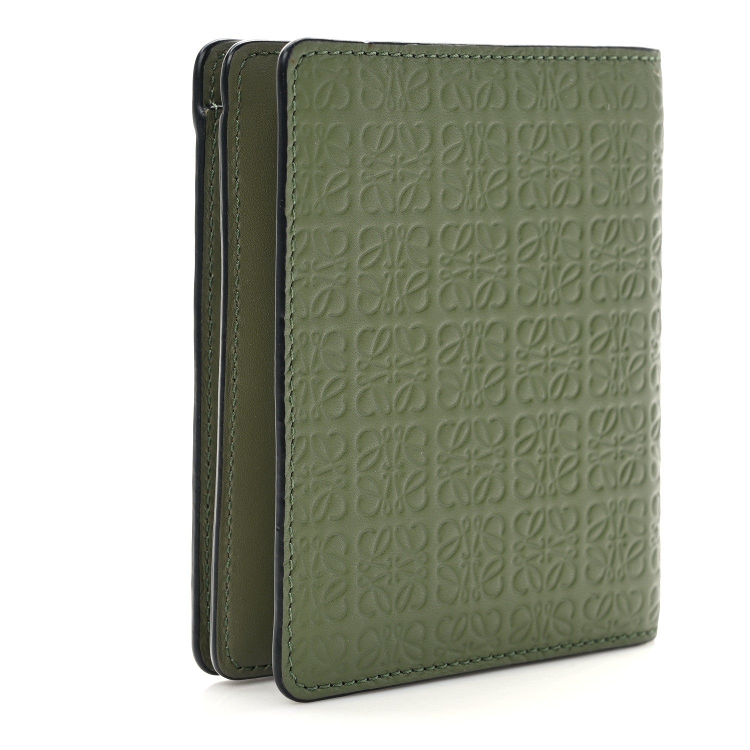 Loewe Calfskin Embossed Compact Wallet Avocado 3 of 7