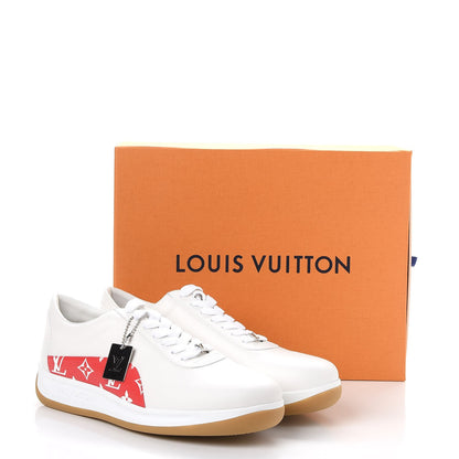 Louis Vuitton X SUPREME Calfskin Monogram Sneakers 9 White Red 10 of 10