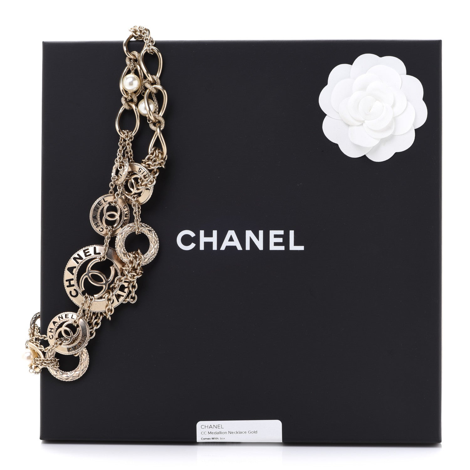 Chanel Pearl Chain Link CC Necklace Gold 6 of 6