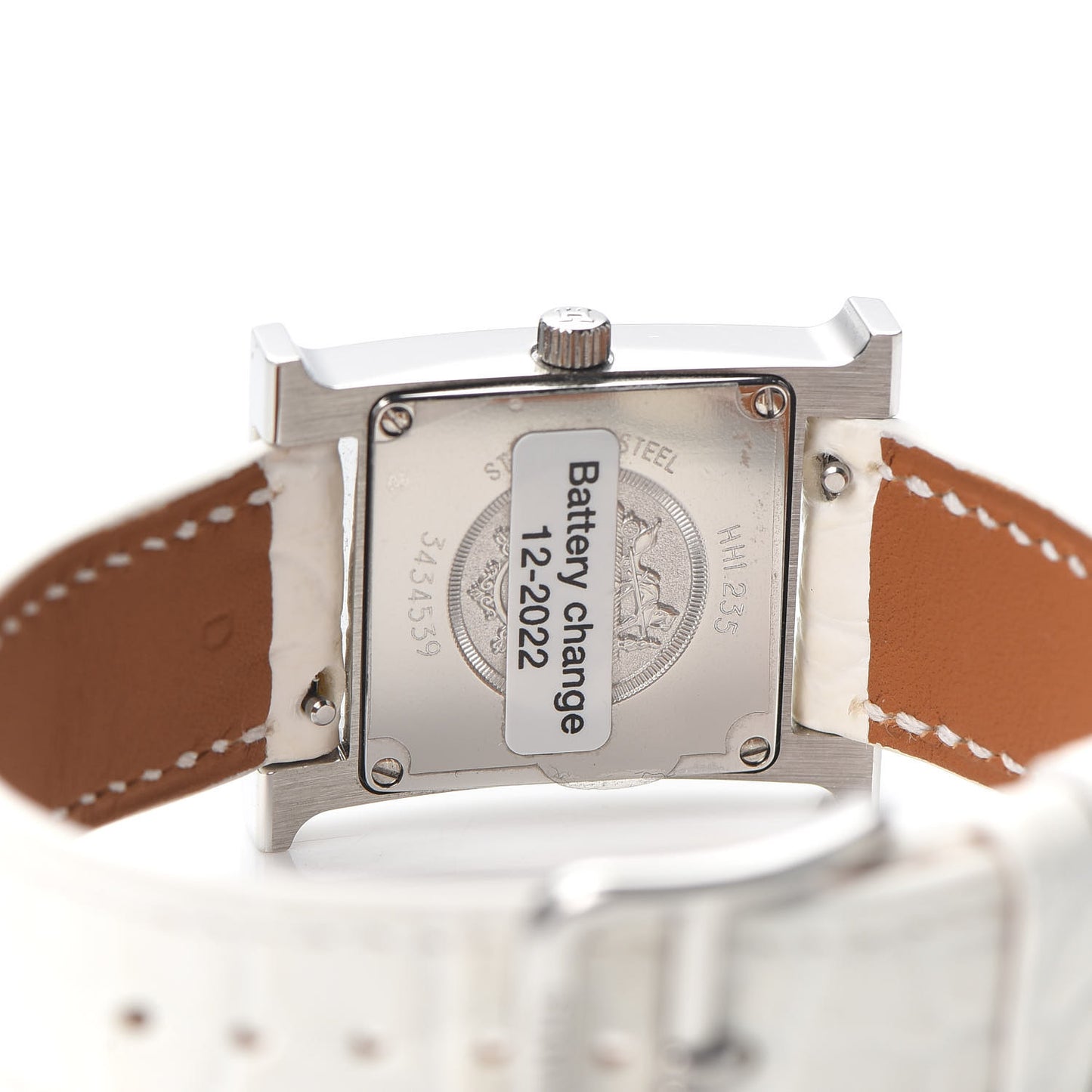 Stainless Steel Alligator Diamond Bezel Mother of Pearl 21mm Heure H Hour Quartz Watch Blanc