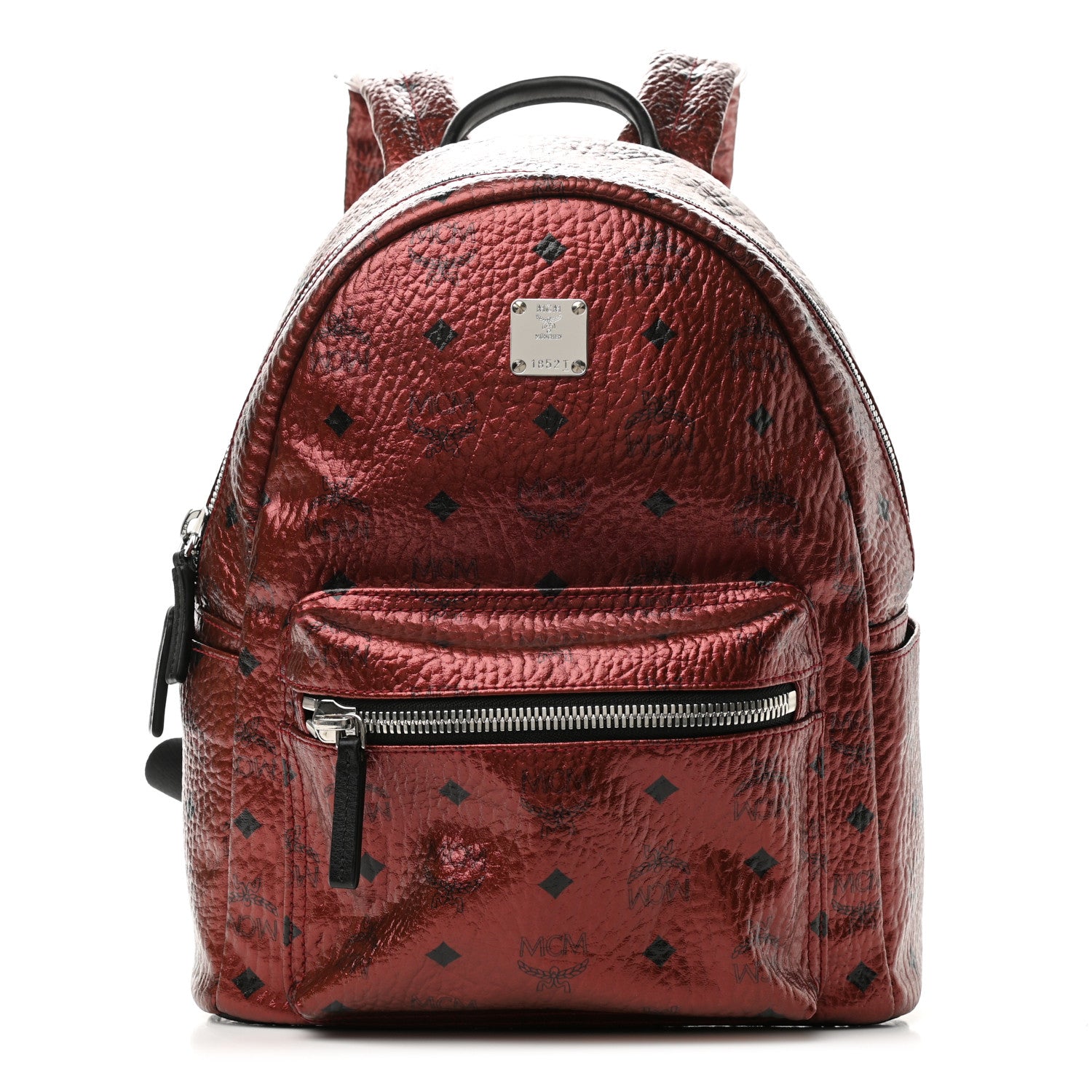 MCM Metallic Visetos Small Stark Backpack Scooter Red 1 of 9