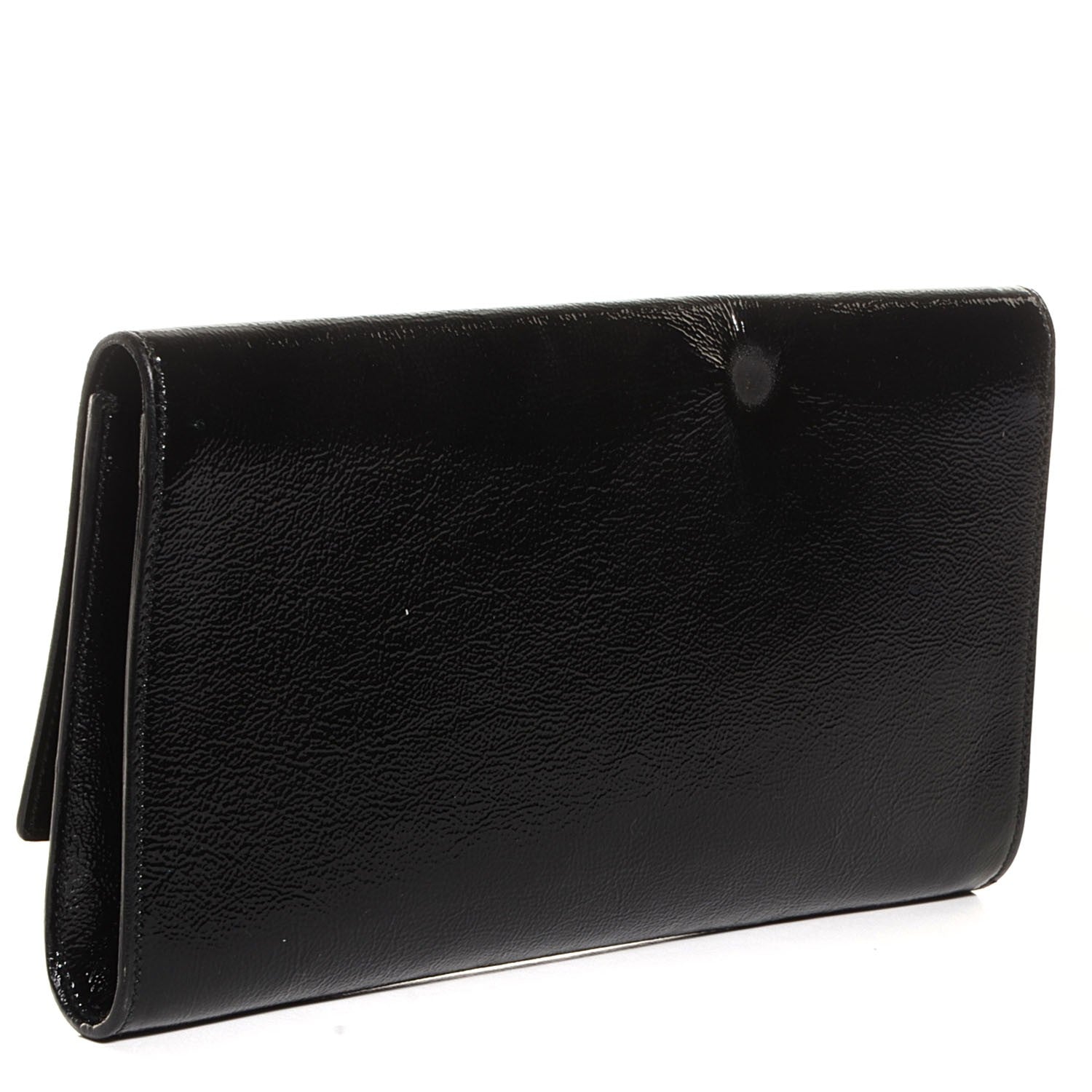 Saint Laurent Textured Patent Monogram Large Belle De Jour Clutch Black 3 of 8