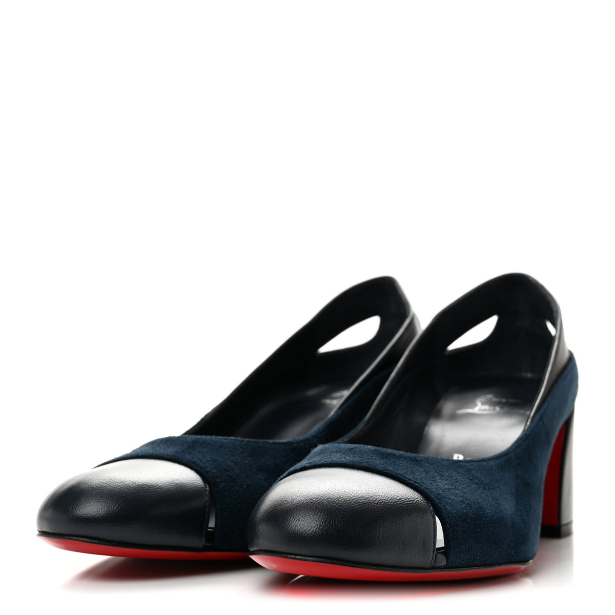 Christian Louboutin Suede Nappa Miss Duvette 55mm Cap Toe Pumps 36.5 Marine 4 of 8