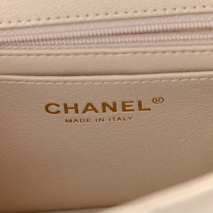 Chanel Caviar Quilted Mini Top Handle Rectangular Flap Beige 6 of 9