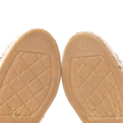 Chanel Tweed Grosgrain CC Espadrilles 36 White Blue Pink Green Black 9 of 11
