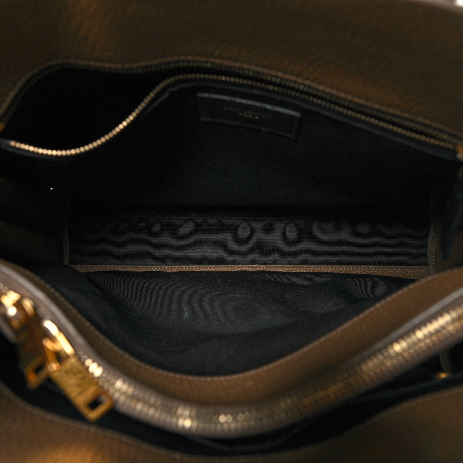 Saint Laurent Grained Calfskin Small Sac De Jour Taupe 5 of 13