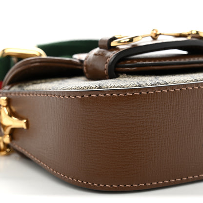 Gucci GG Supreme Monogram Azalea Calfskin Web Horsebit 1955 Wallet On Strap Beige Ebony Brown Sugar 8 of 10