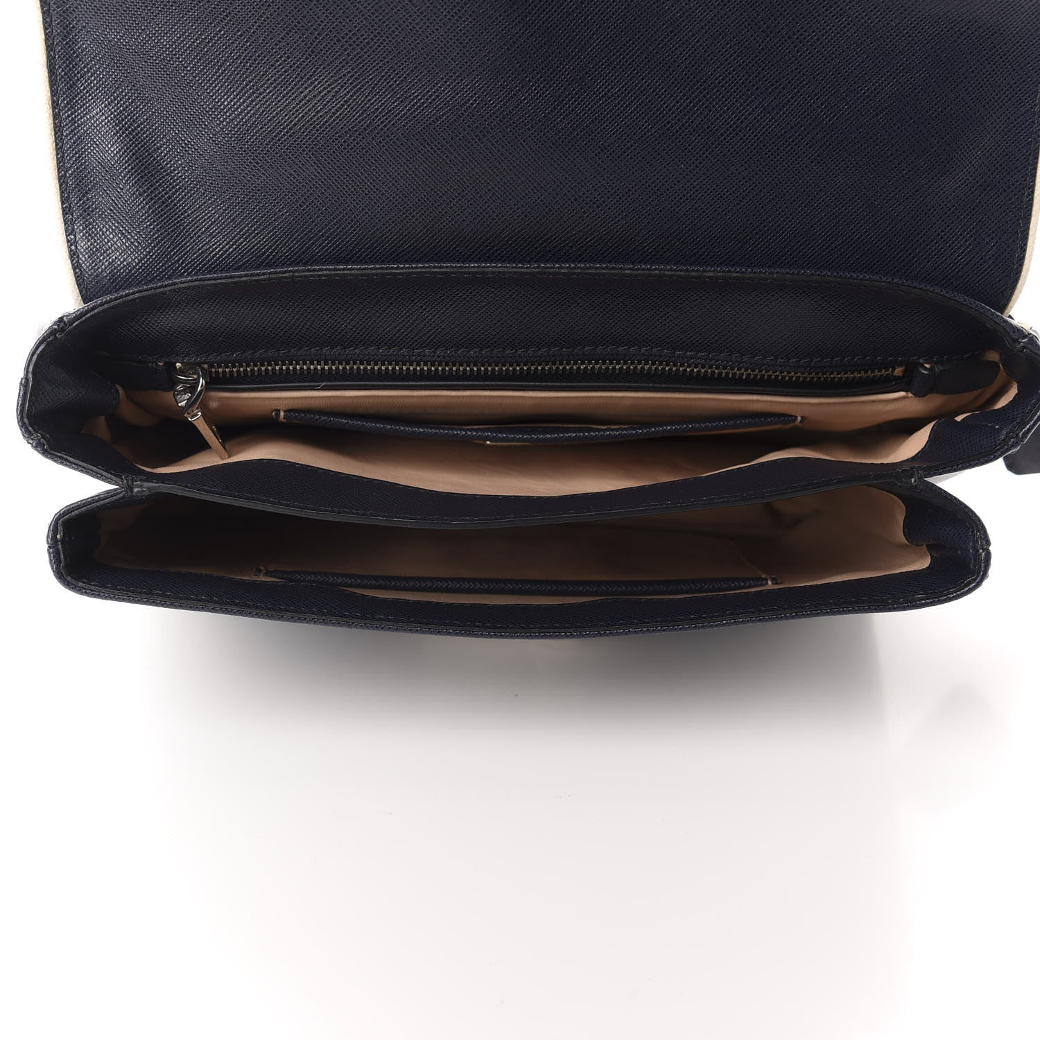 Prada Saffiano Lux Sound Top Handle Baltico Talco 5 of 10