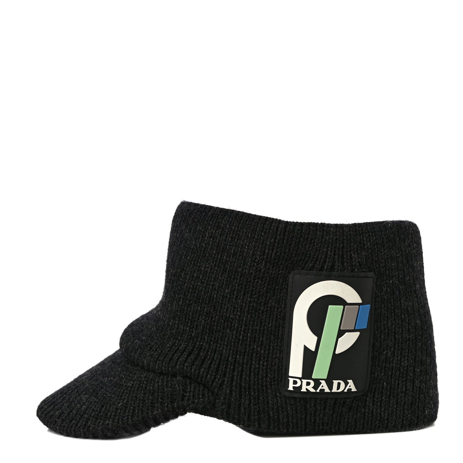 Prada Wool Racing Logo Shaker Visor Cap Anthracite Grey 1 of 6