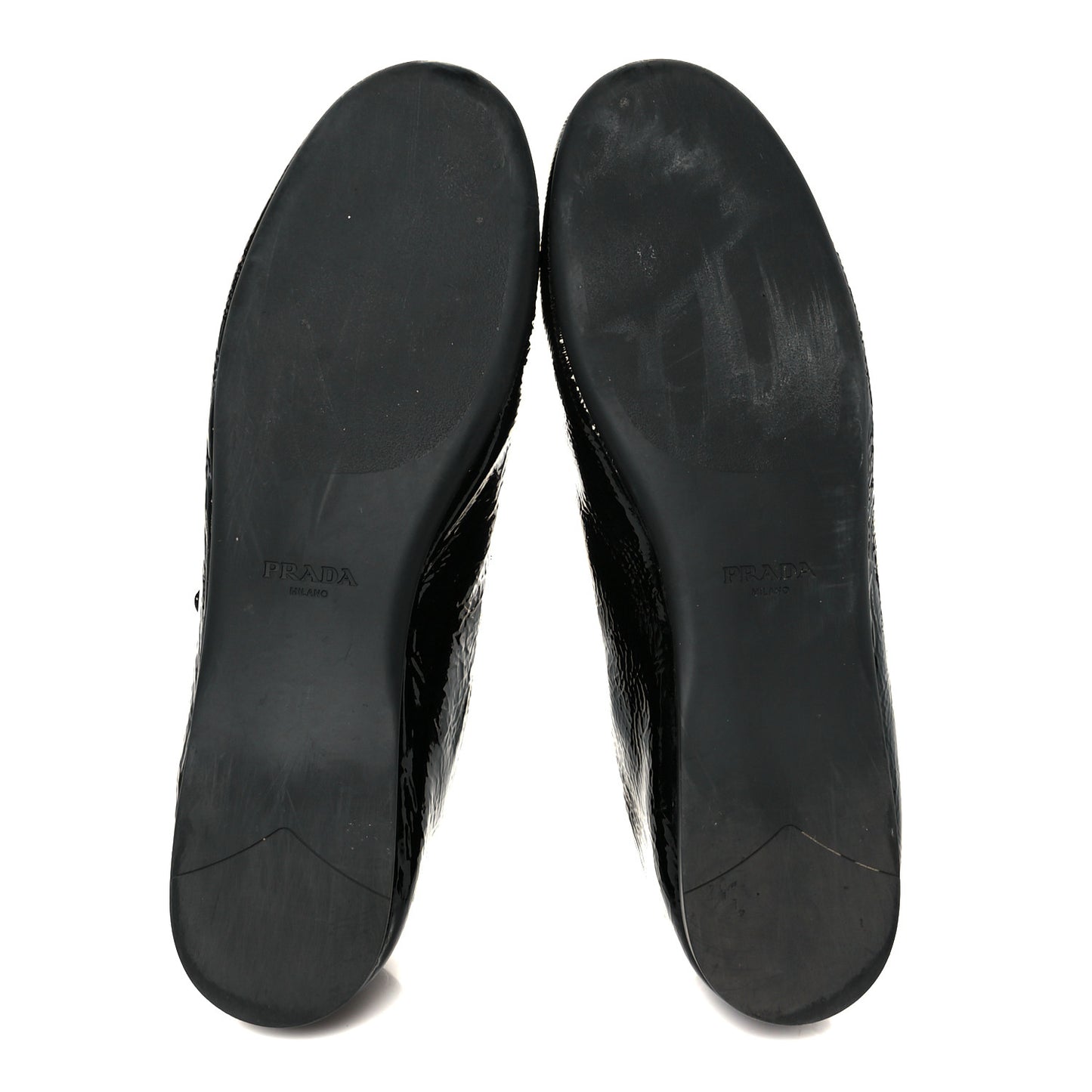 Patent Calfskin Triangle Ballerina Flats 40 Black