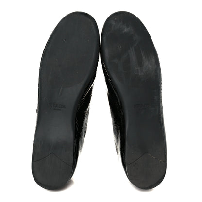 Prada Patent Calfskin Triangle Ballerina Flats 40 Black 6 of 10