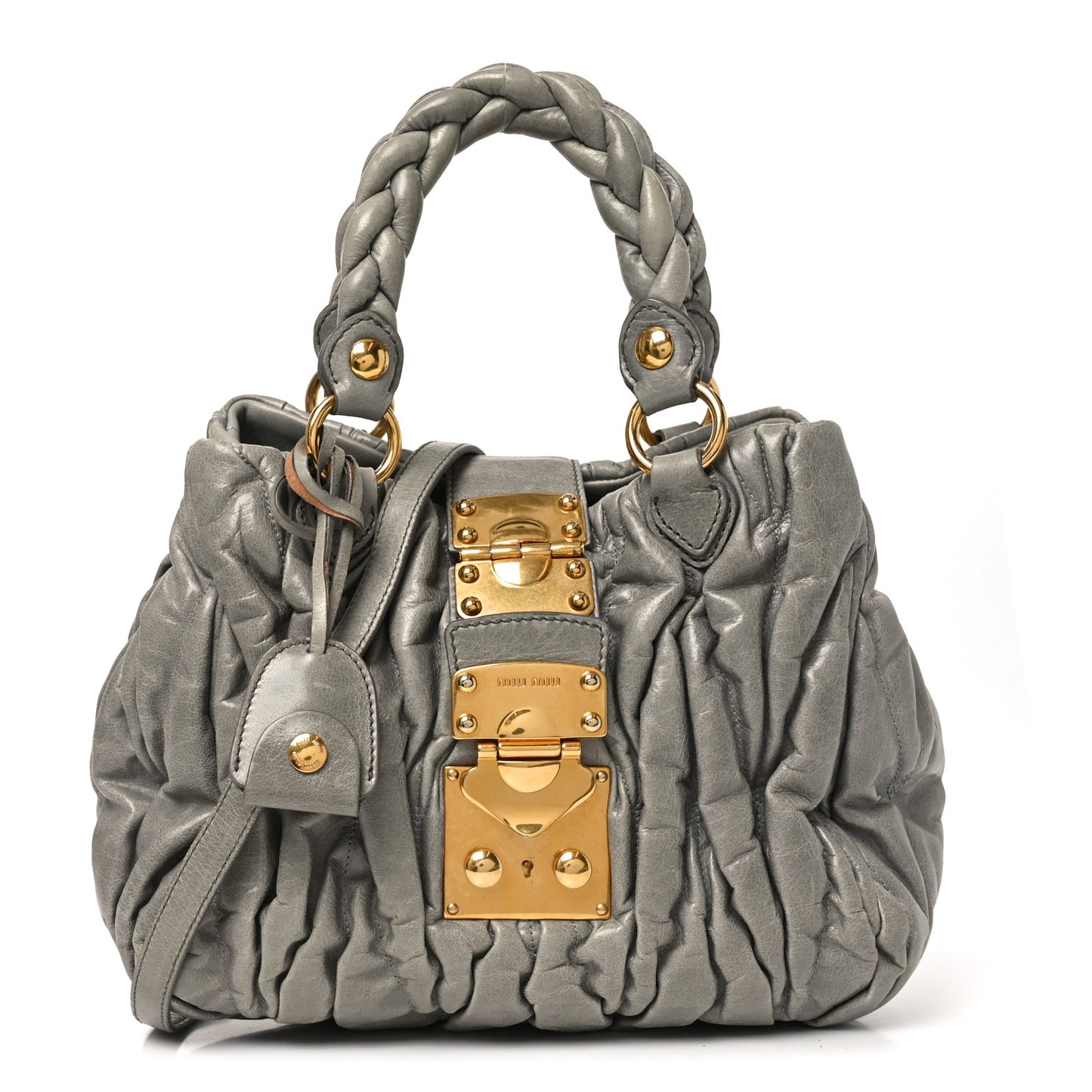 Nappa Matelasse Top Handle Satchel Fumo
