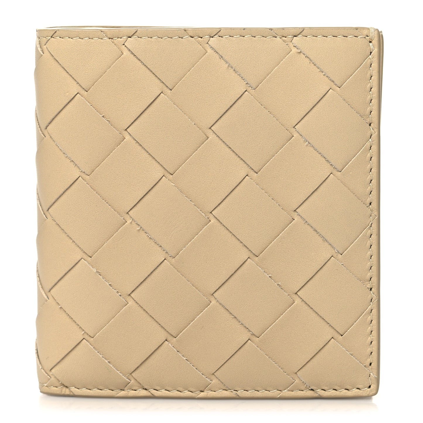 Nappa Maxi Intrecciato Bi-Fold Wallet Beige