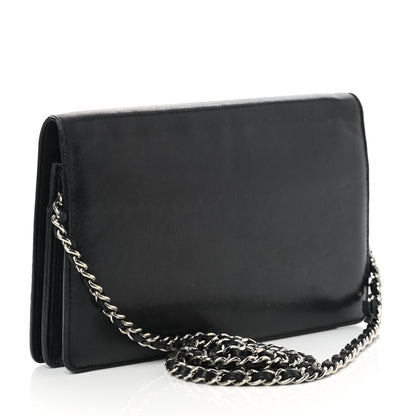 Chanel Lambskin Studded CC Wallet On Chain WOC Black 2 of 13