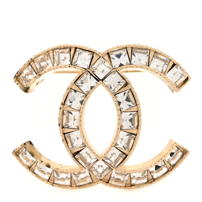 Chanel Baguette Crystal CC Brooch Gold 1 of 4