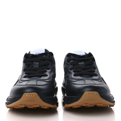 Gucci Calfskin Iridescent Logo Womens Rhyton Sneakers 37 Black 2 of 8
