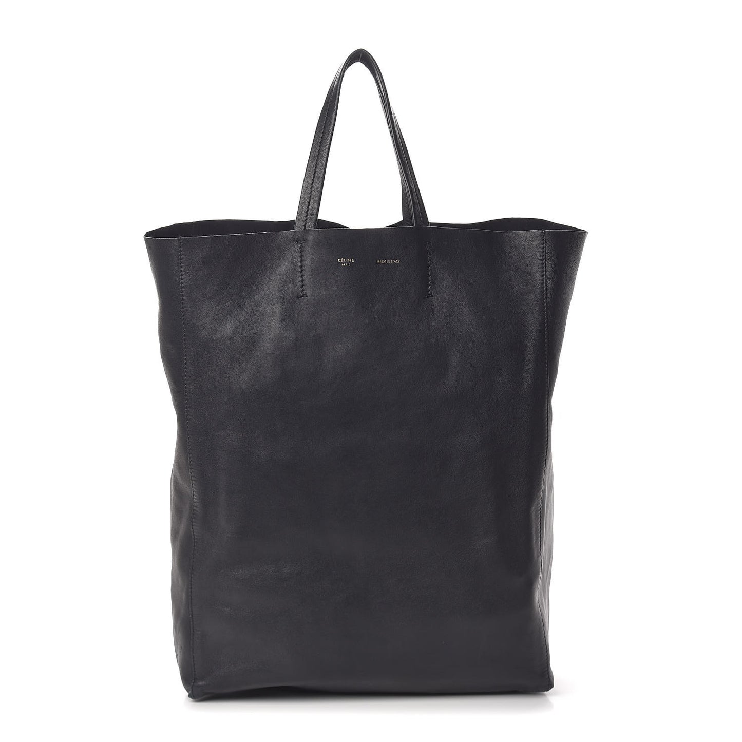 Smooth Lambskin Vertical Cabas Black