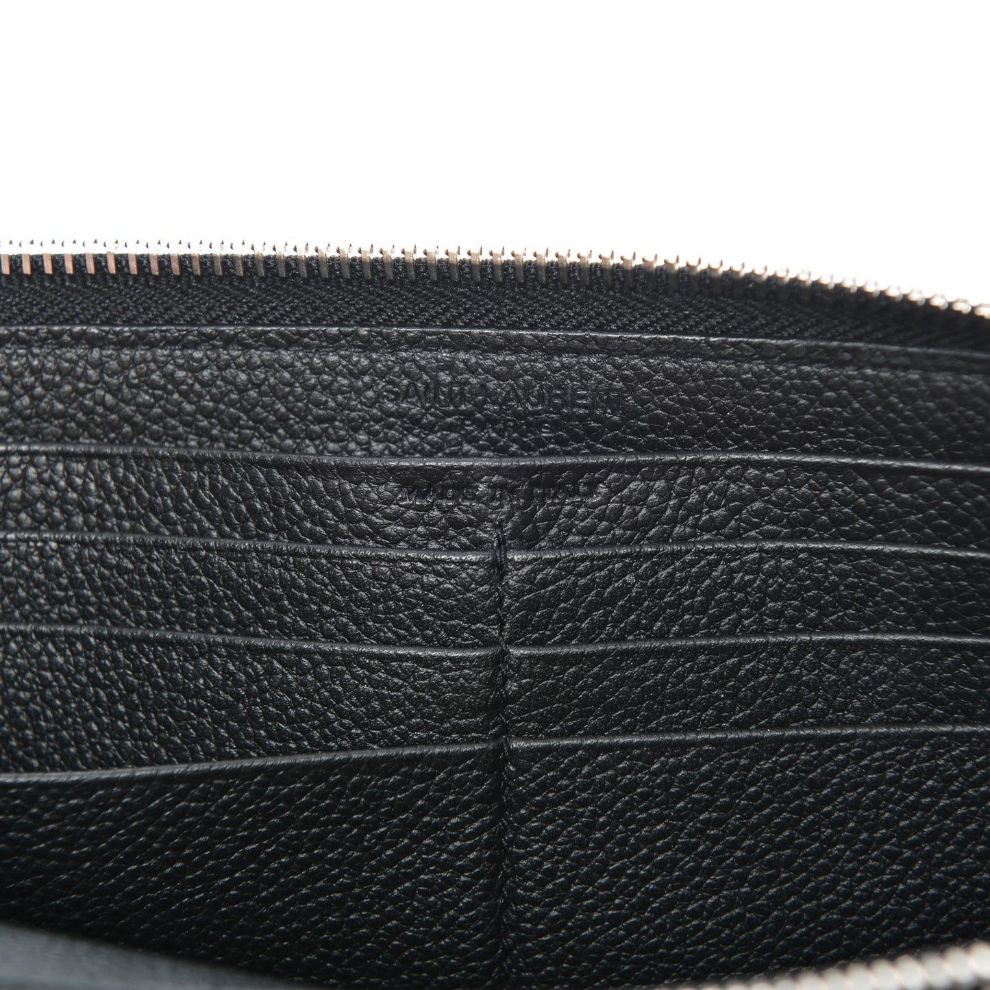 Grained Calfskin Rive Gauche Zip Around Wallet Black