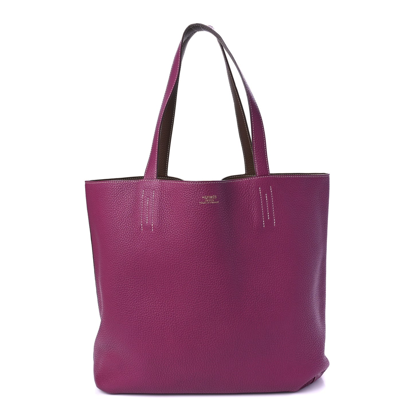 Taurillon Clemence Double Sens 45 Reversible Tote Marron D'Inde Tosca
